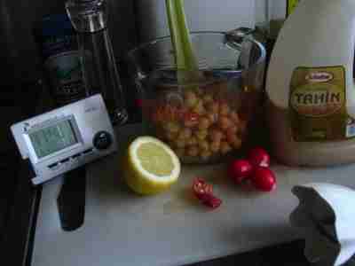 My ingredients for our authentic hummus recipe.