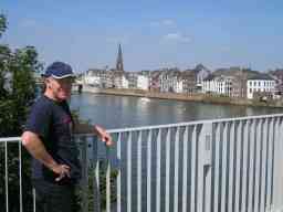 Bernard Preston on the bridge over the River Maas in the Netherlands.