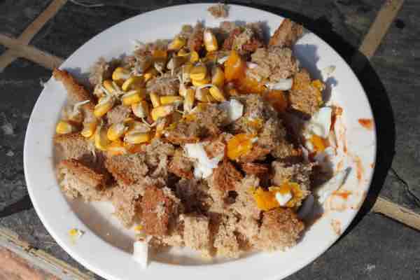 Best chick food should have plenty of complex carbohydrate, like sprouted corn and wholemeal bread, and a protein like an egg.