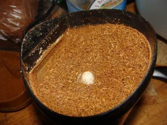 Blending roasted cumin seeds Blending roasted cumin seeds