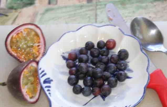 Blue-berries and passionfruit.