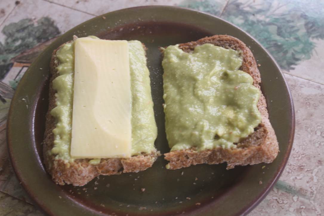 Broad bean dip on wholegrain toast