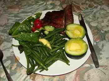 Buttered gem squash dinner. Buttered gem squash dinner.