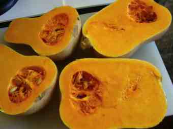 Butternut halves. Butternut halves.
