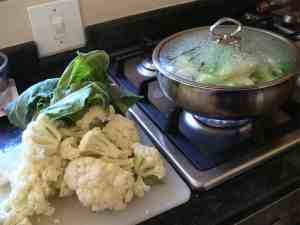 Cauliflower cooking stalks