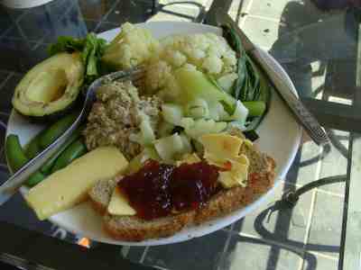 Cauliflower salad lunch plate.