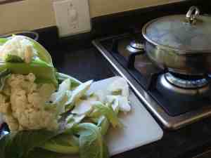 Cauliflower slice stalk