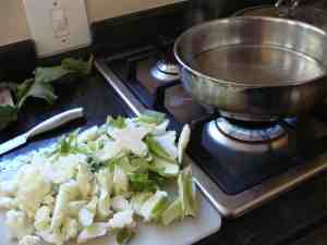 Cauliflower sliced stalk