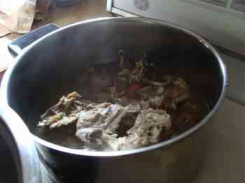 Chicken bones bouillon. Chicken bones bouillon.