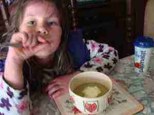 Chickpea soup with added cream Chickpea soup with added cream