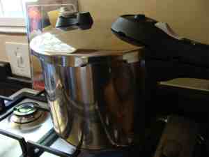 Chickpeas pressure cooker.