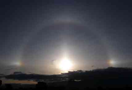 Cirrostratus cloud giving the appearance of a cross in the sky. Cirrostratus cloud giving the appearance of a cross in the sky.