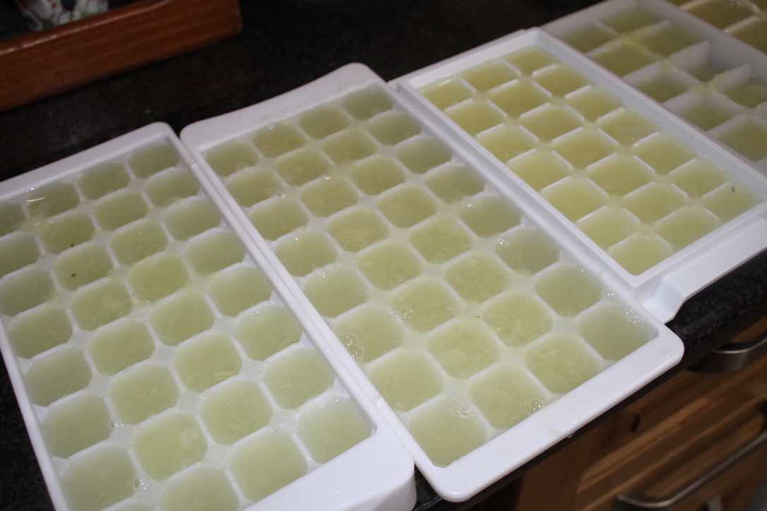 Freezing lime juice.