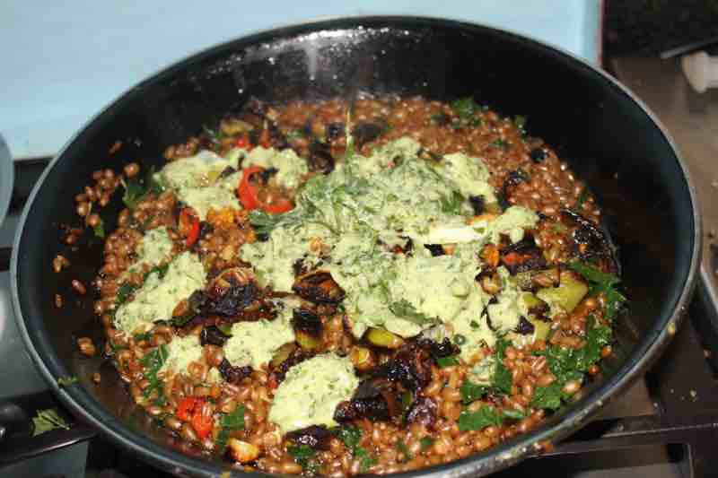 Fried bulgur wheat. Fried bulgur wheat.