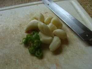 Garlic and chillies for your eggplant recipes.