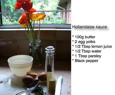 Hollandaise sauce ingredients. Hollandaise sauce ingredients.