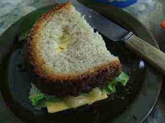 Honey, cheese and lettuce sandwich. Honey, cheese and lettuce sandwich.