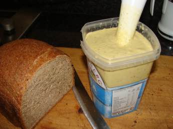 Hummus with cumin and vegan seed bread Hummus with cumin and vegan seed bread