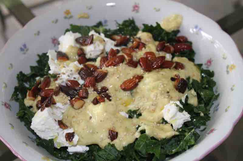 Kale and almonds salad. Kale and almonds salad.