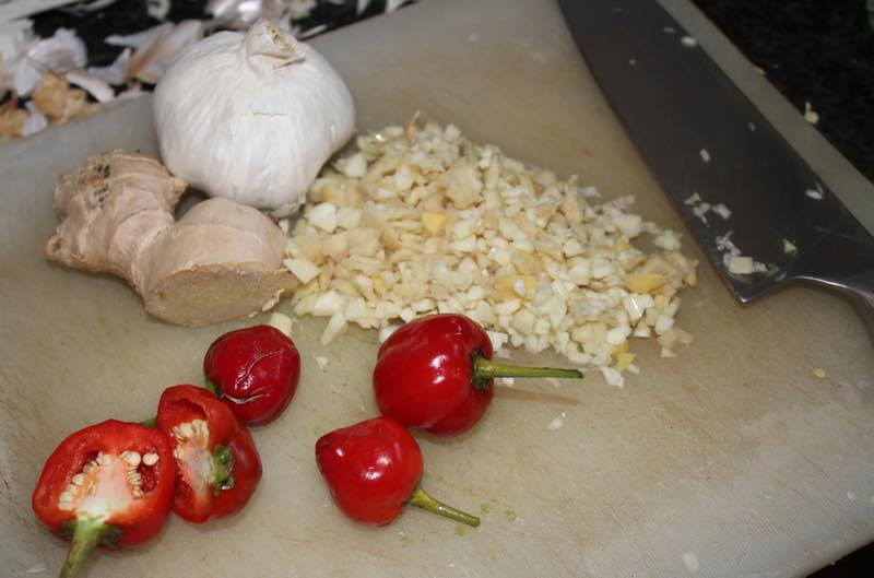 Kimchi ingredients that you add to the sliced cabbage. Kimchi ingredients that you add to the sliced cabbage.