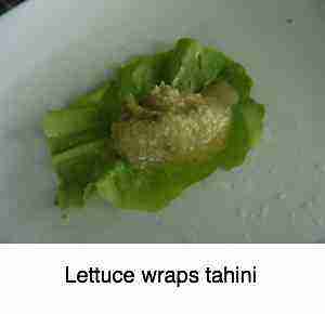 Lettuce wraps recipe with tahini.