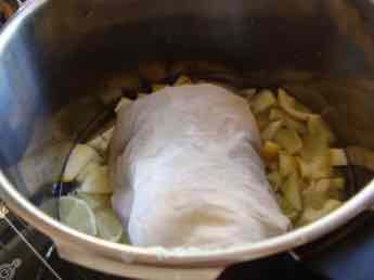 Limes in the pressure cooker ready to be turned into marmalade. Limes in the pressure cooker ready to be turned into marmalade.