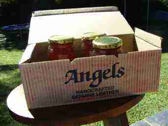 Liquifying honey in a cardboard box.