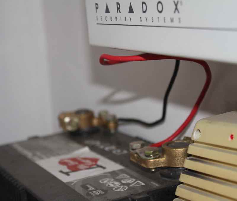 A larger battery for a security system during load shedding. A larger battery for a security system during load shedding.