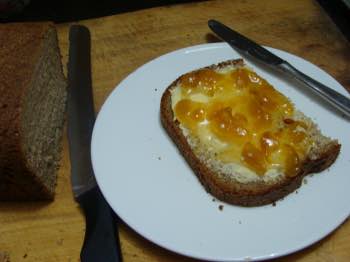 Low GI bread with butter and gooseberry jam is a treat. Low GI bread with butter and gooseberry jam is a treat.