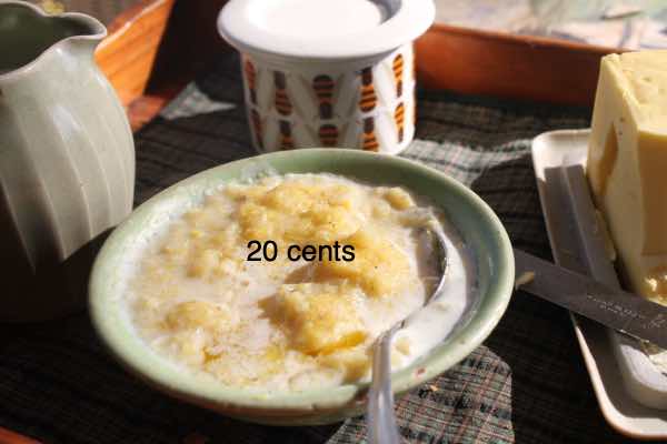 Maizemeal porridge 20 cents Maizemeal porridge 20 cents