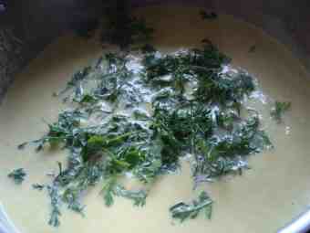 Mexican avocado soup sprinkled with a little green coriander. Mexican avocado soup sprinkled with a little green coriander.