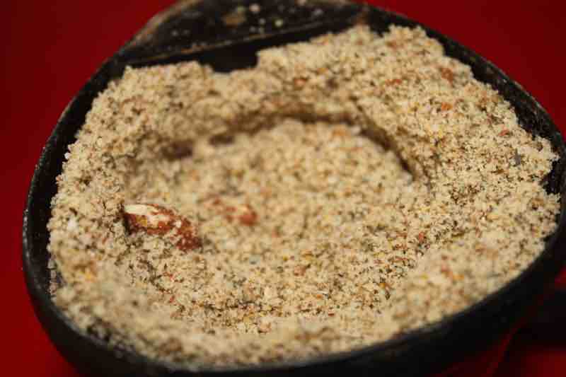 Nuts and seeds in blender.