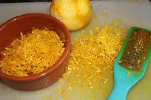 Orange zest using a planar Orange zest using a planar