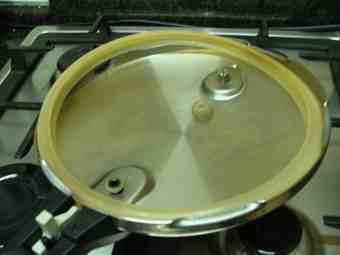 Pressure cooker lid from the inside Pressure cooker lid from the inside