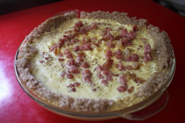 Quiche Bernie ready for the oven. Quiche Bernie ready for the oven.