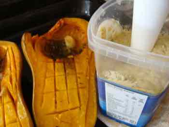 Roasted butternut with hummus. Roasted butternut with hummus.