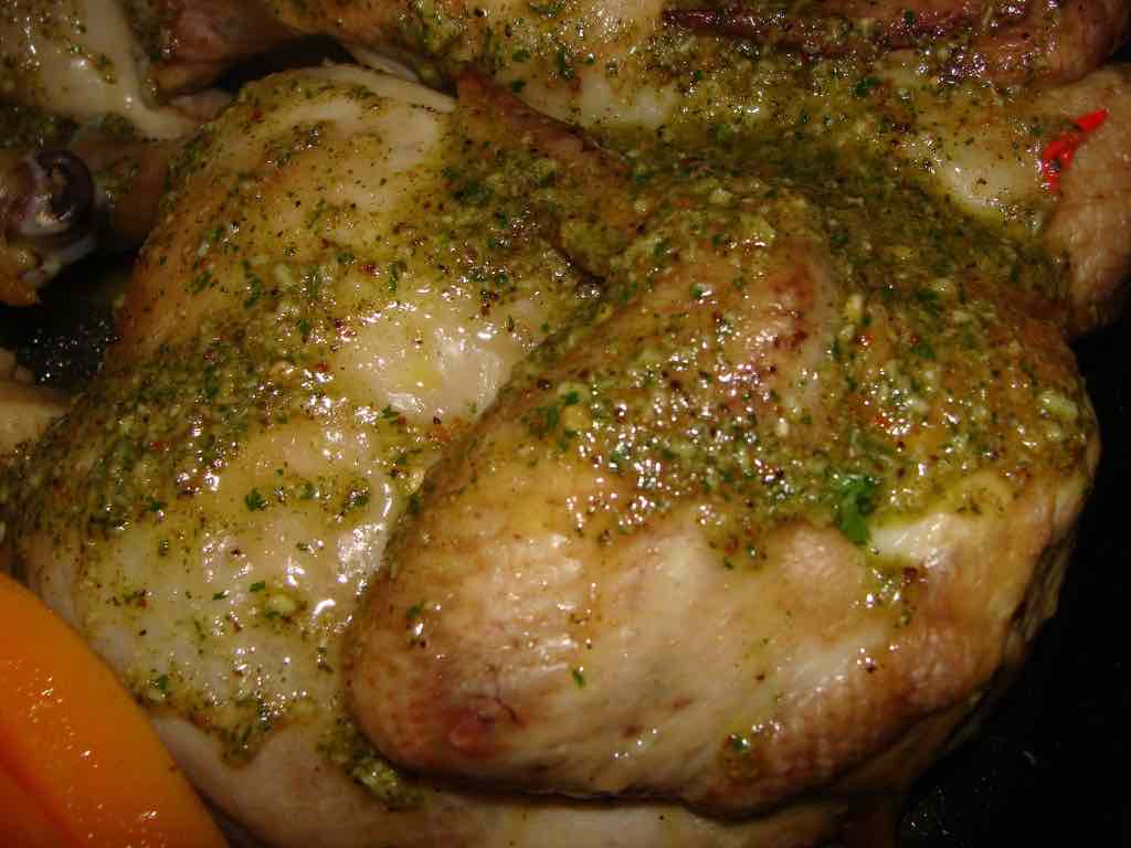 Roasted chicken baste with spices Roasted chicken baste with spices