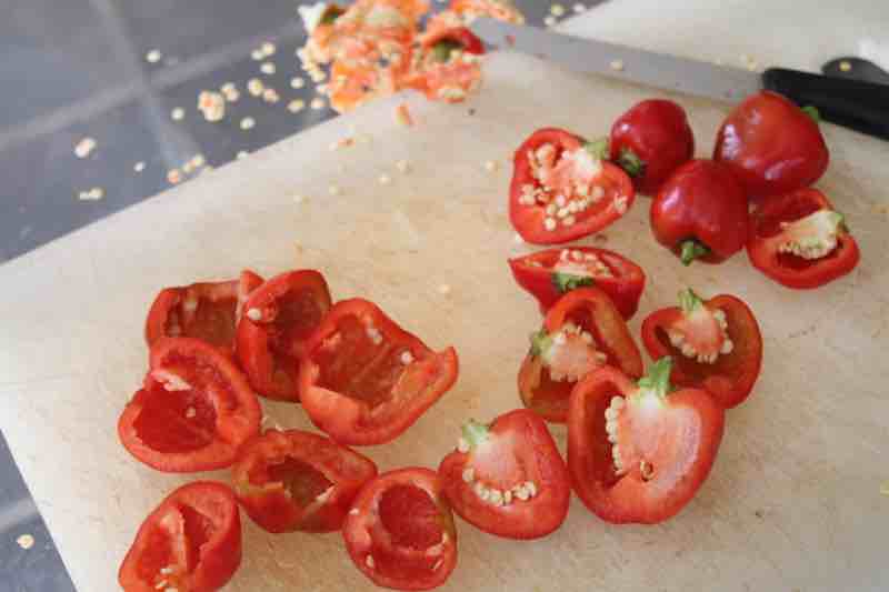 Peppadews sliced in half. Peppadews sliced in half.