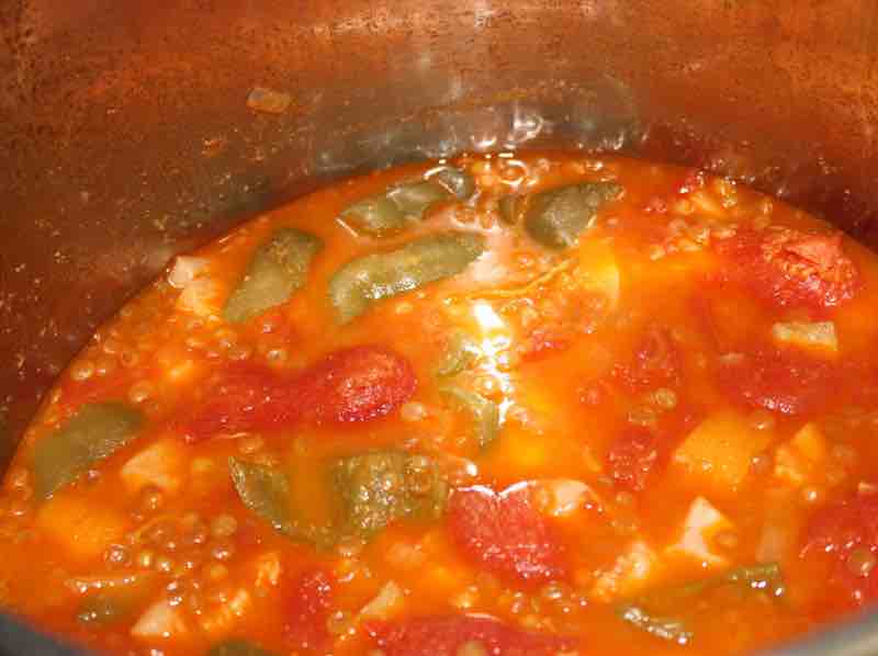 Sofrito and lentils.