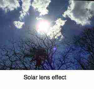 Solar lens effect. Solar lens effect.