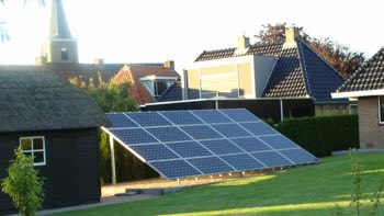 Solar panels on the ground. Solar panels on the ground.