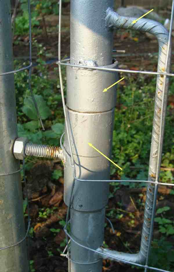 Steel gate design with a collar hinge Steel gate design with a collar hinge