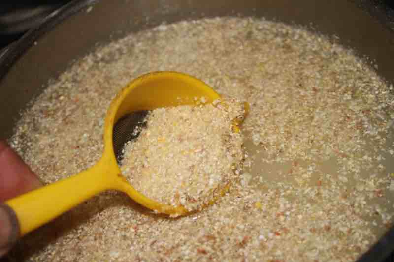 Strain off the husk Strain off the husk