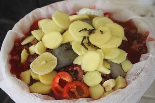 The fruit used in making a cherry guava mead The fruit used in making a cherry guava mead