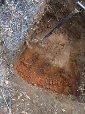 Going deeper into the clay so you can plant your tree and give it a good start. Going deeper into the clay so you can plant your tree and give it a good start.