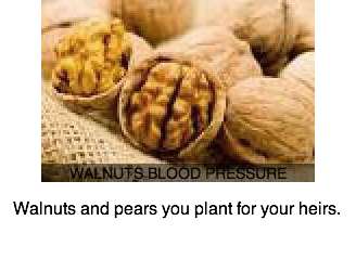 Photograph of walnuts for their effect on blood pressure.