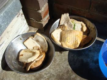 White bread untouched by our dogs. White bread untouched by our dogs.
