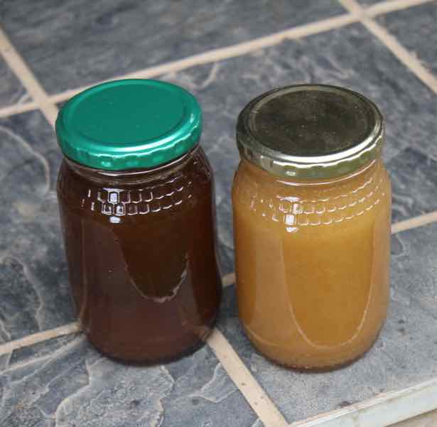 Creamed vs runny honey. Creamed vs runny honey.