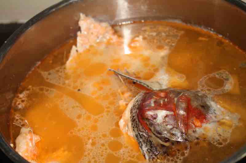 How to make fish stock is to extract the wonderful rich flavour.