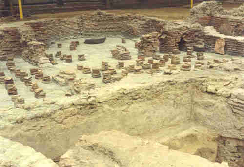 The Roman baths of ancient Coriovallum are central in the town where Stones in my Clog is set.